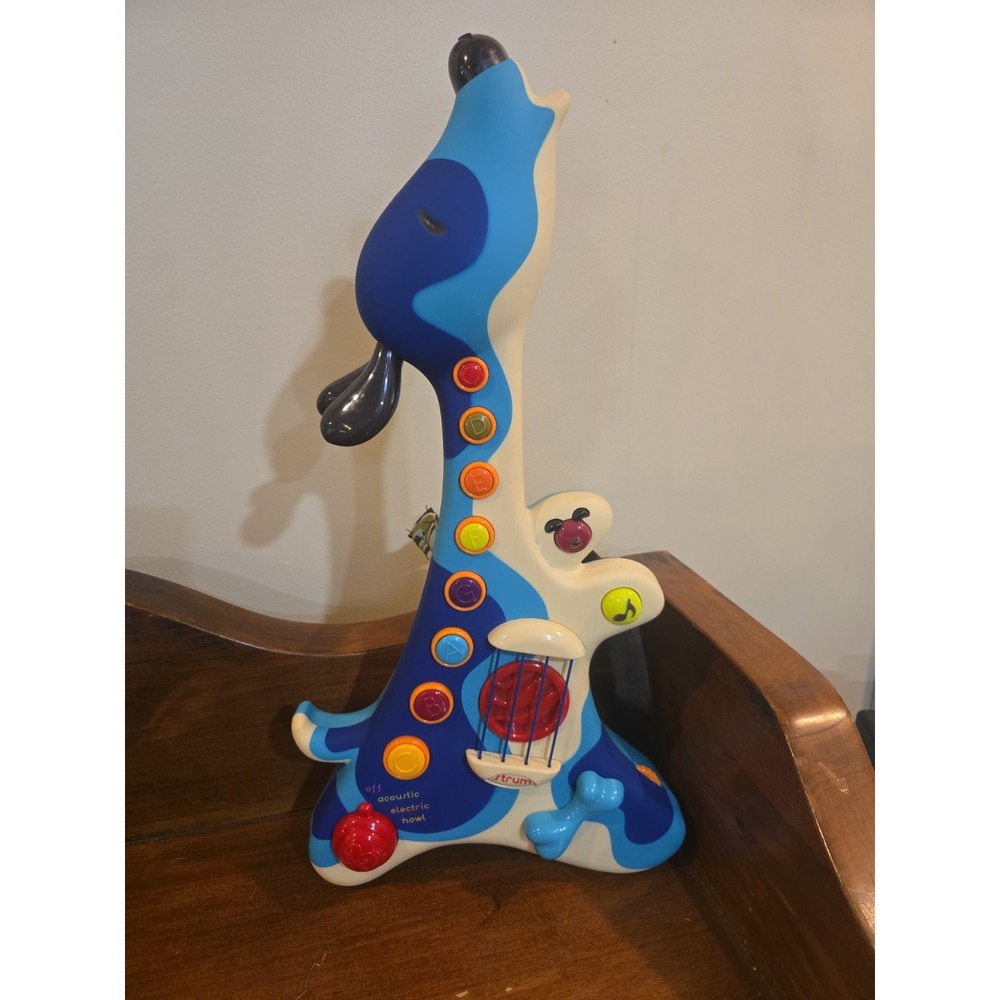 B Toys Electric Guitar Interactive Woofer Hound Dog Musical Instrument Tested VG